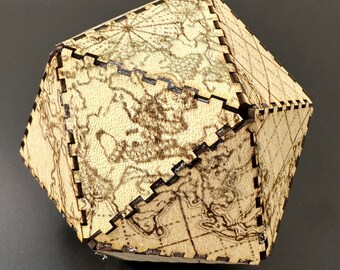 Icosahedron Globe Laser Cut File, Lord of the Rings Map (Digital Download)