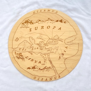 Antike griechische Weltkarte | Uhren-Bundle | Historische Disc Map Digitaler Download - Laser Cut Datei (svg, dxf, ai, lbrn2)