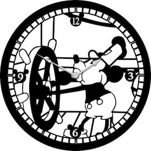 Steamboat Willie Clock Laser Cut File