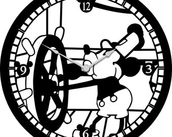 Steamboat Willie Clock Laser Cut File