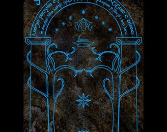 Durin's Door Laser Cut File, Lord of the Rings, Mines of Moria (ai, svg, dxf, lbrn2)
