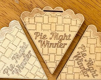 Pie Night Awards (Set of 6, Baltic Birch Ornament/Medallions)