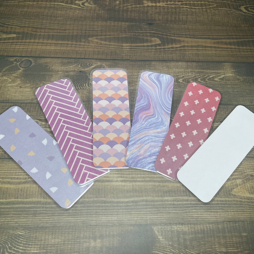 Purple Bookmarks Patterned Bookmarks Laminated Pack of 6 - Etsy