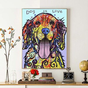 Paint By Number Kit for Adults - Golden Retriever - DIY Acrylic Painting By Numbers - Easy Paint By Numbers Kit - Free Shipping Within USA