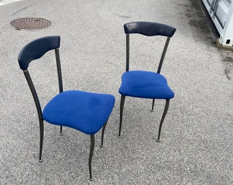 Designer Italienische Blaue Stühle aus 1980er