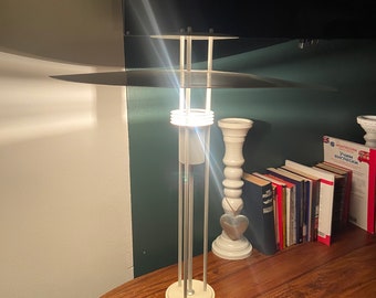 Mid Century white metal table lamp designed by Benny Frandsen for Frandsen, 1980s