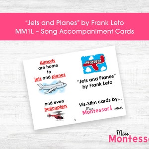 Jets et avions MM1L | Circle Time Vis-Stim Unique | Cartes de chansons visuelles