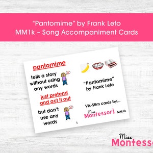 Pantomime MM1k | Circle Time Vis-Stim à l'unité | Cartes de chansons visuelles