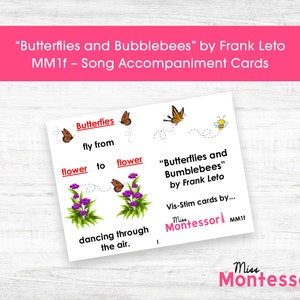 Papillons et bourdons MM1f | Circle Time Vis-Stim Unique | Cartes de chansons visuelles