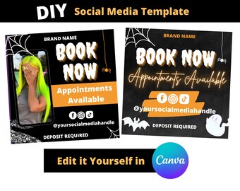 DIY Halloween Flyer, Appointments Available Flyer, Book Now Flyer, Lash Tech Flyer, Hair Flyer, Book Now Template, Social Media Flyer,