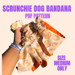 Medium Scrunchie Dog Bandana Pattern - Dog Bandana Pattern with elastic - Scrunchie Style Bandana Pattern- Elastic Dog Bandana PDF Pattern