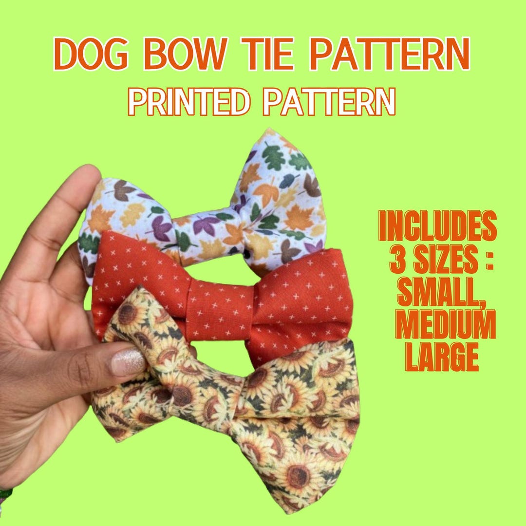 PRINTED Dog Bow Tie Pattern With Elastic - Printed Sewing Pattern ...