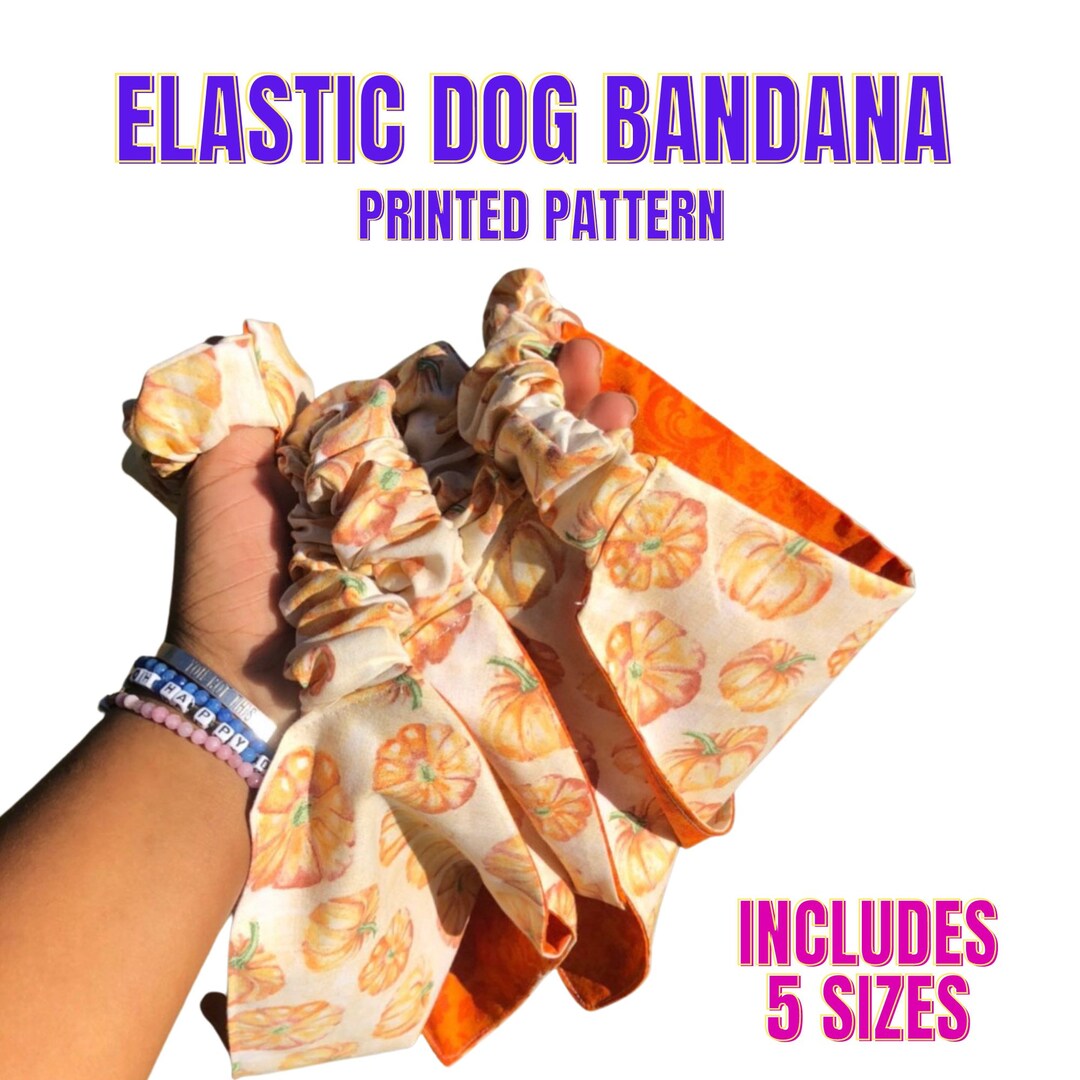 PRINTED Scrunchie Dog Bandana Pattern Dog Bandana Pattern Etsy