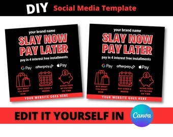 Buy now pay later flyer, Social Media Flyer, Afterpay Flyer, Sezzle Flyer, Shop Now, Pay Later Flyer, Hair Flyer, Boutique Flyer