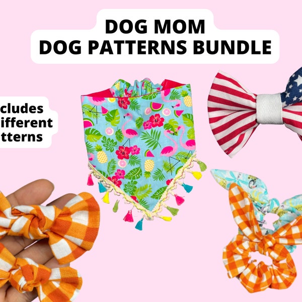 Dog Bandana Bow Pattern Etsy