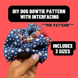 Dog Bow Tie Pattern with Elastic - Printable Sewing Pattern- Pattern PDF - Digital/Instant Download - how to make a dog bow tie with elastic