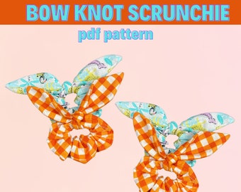 DIY Knot Bow Scrunchie Pattern,  Bunny Ear, Knotted Scrunchie, Scrunchie with Bow, Scrunchie Pattern PDF, Printable Bow Scrunchie Pattern