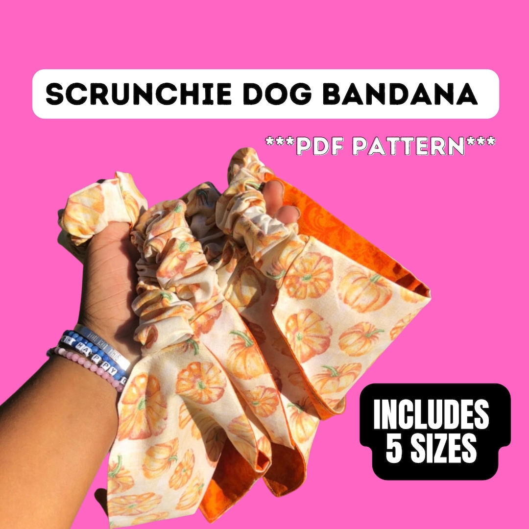Scrunchie Dog Bandana Pattern Dog Bandana Pattern With Elastic