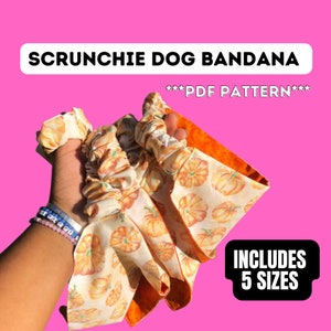 Scrunchie Dog Bandana Pattern Dog Bandana Pattern with elastic Scrunchie Style Bandana Pattern Elastic Dog Bandana Pattern PDF Pattern image 1