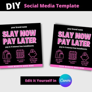 Buy now pay later flyer, Social Media Flyer, Afterpay Flyer, Sezzle Flyer, Shop Now, Pay Later Flyer, Hair Flyer, Boutique Flyer