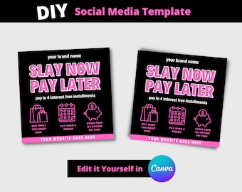 Buy now pay later flyer, Social Media Flyer, Afterpay Flyer, Sezzle Flyer, Shop Now, Pay Later Flyer, Hair Flyer, Boutique Flyer