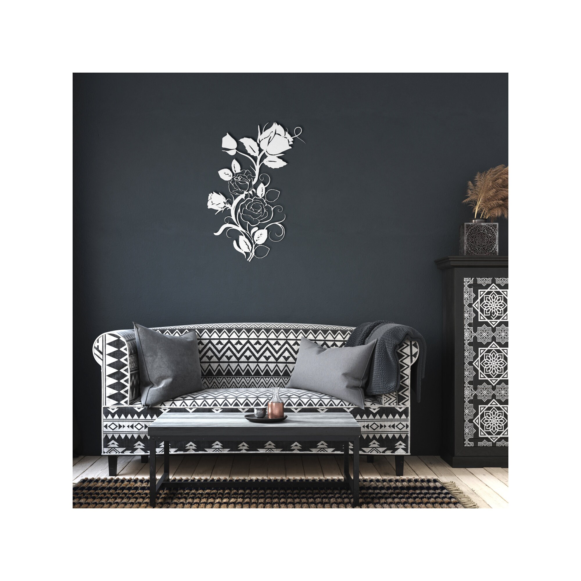 Metal Rose Wall Art Metal Flower Wall Art Etsy