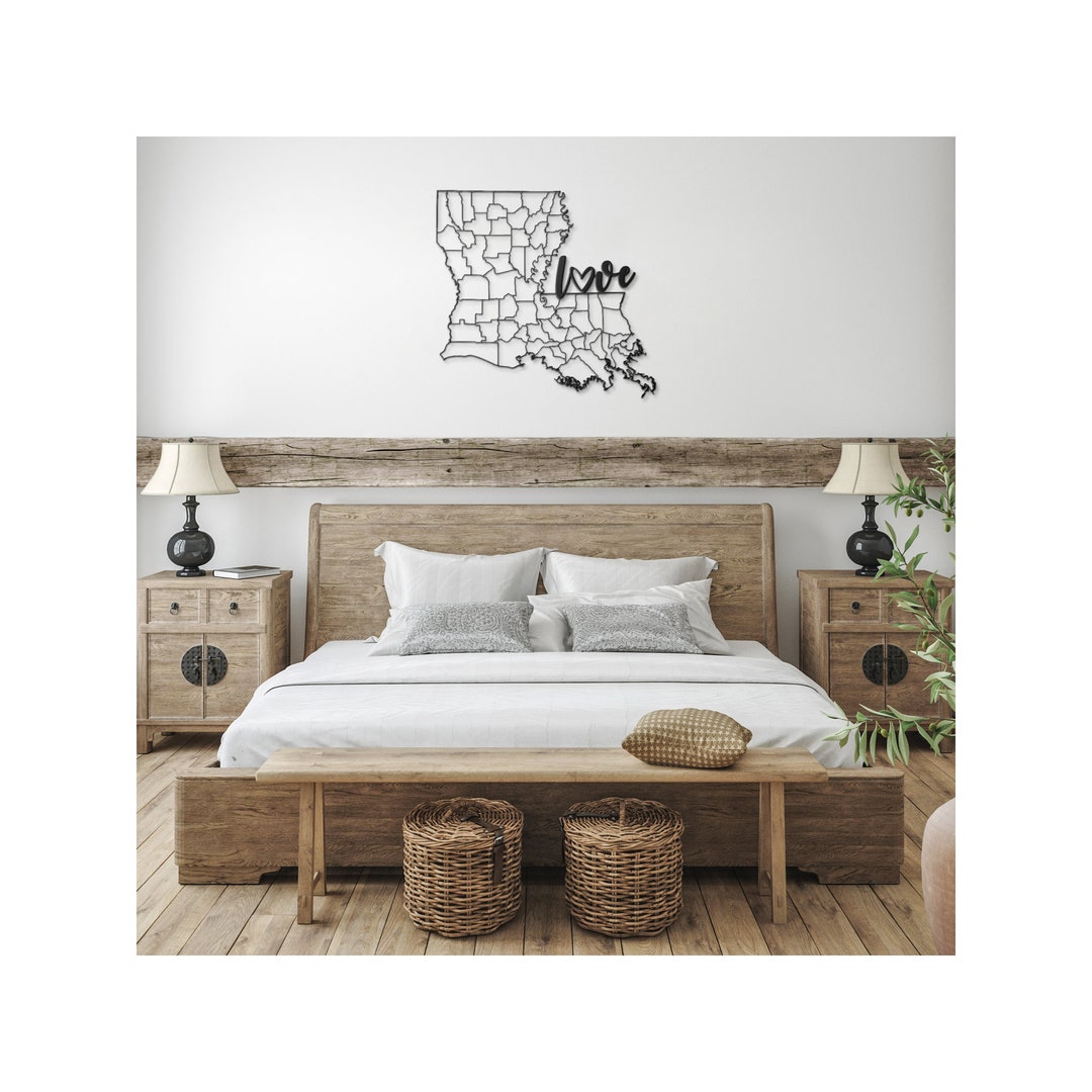 Metal Wall Decor, Louisiana Wall Art , Metal Louisiana Map Décor