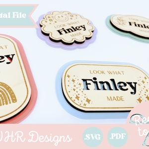 Fichier numérique, Regardez ce que j'ai fait Aimant SVG, Téléchargement numérique d'aimant de réfrigérateur, Fichier de coupe Glowforge, Fichier d'aimant d'art pour enfants