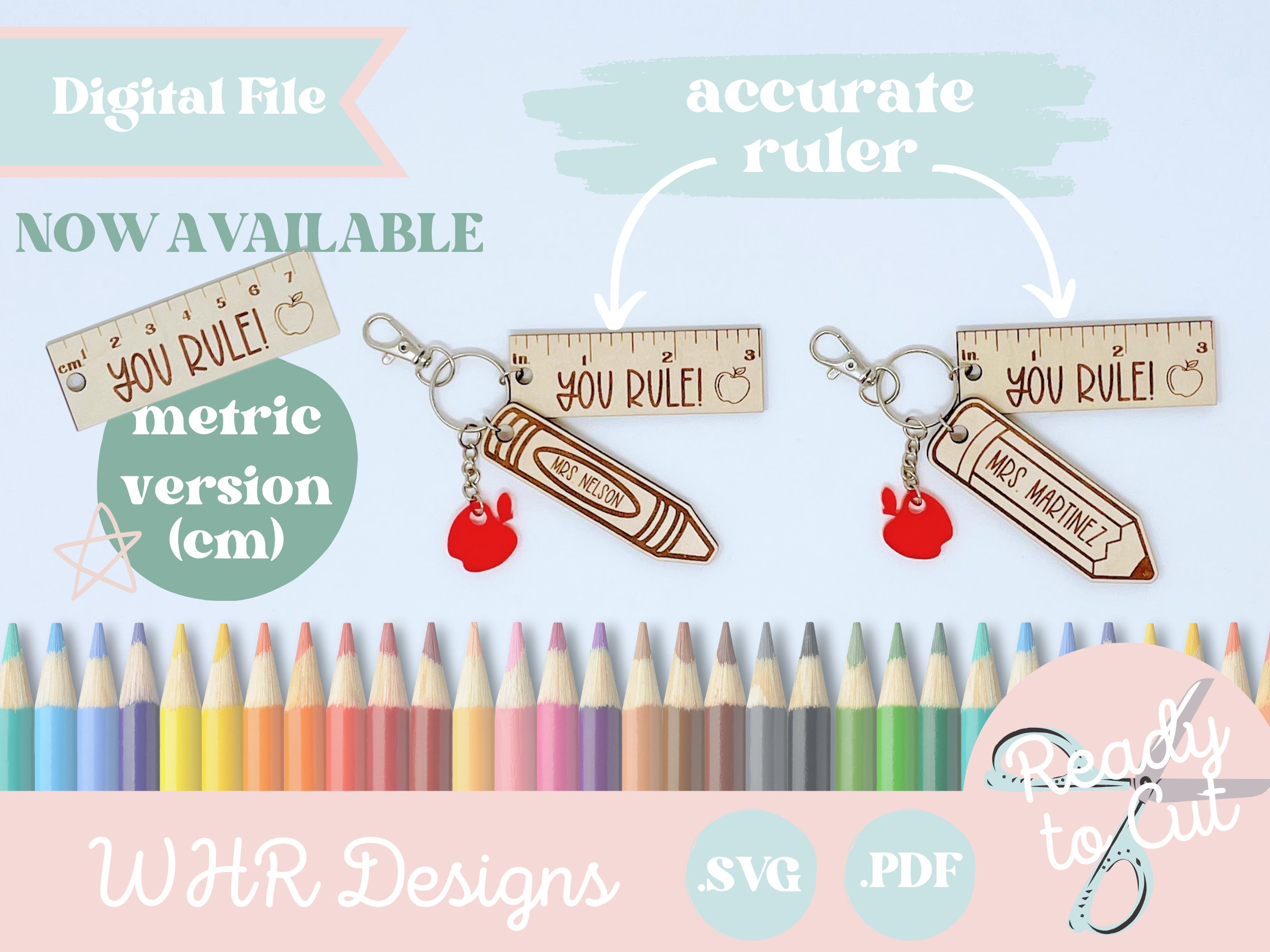 Ruler. Files prepared for Cricut. SVG Clip Art. Digital file available for  instant download (eps, svg, pdf, dxf, png, jpeg)