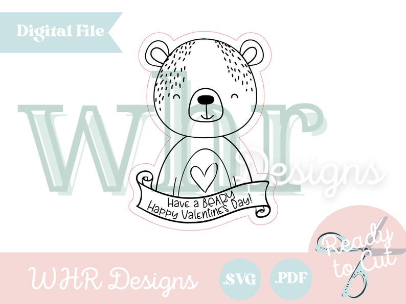 SVG, Valentine's Day Card Digital File, Bear Candy Holder Valentine Glowforge File, Valentine Card Laser SVG, Valentine Glowforge Cut File, image 7