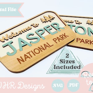 SVG, Nursery Sign File, Camping Sign, National Park Name Sign Digital Download, Glowforge Laser File, Laser Cut File,