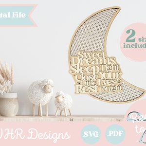 Boho Nursery Moon Wall Hanging SVG: Glowforge Cut File (Digital Download)