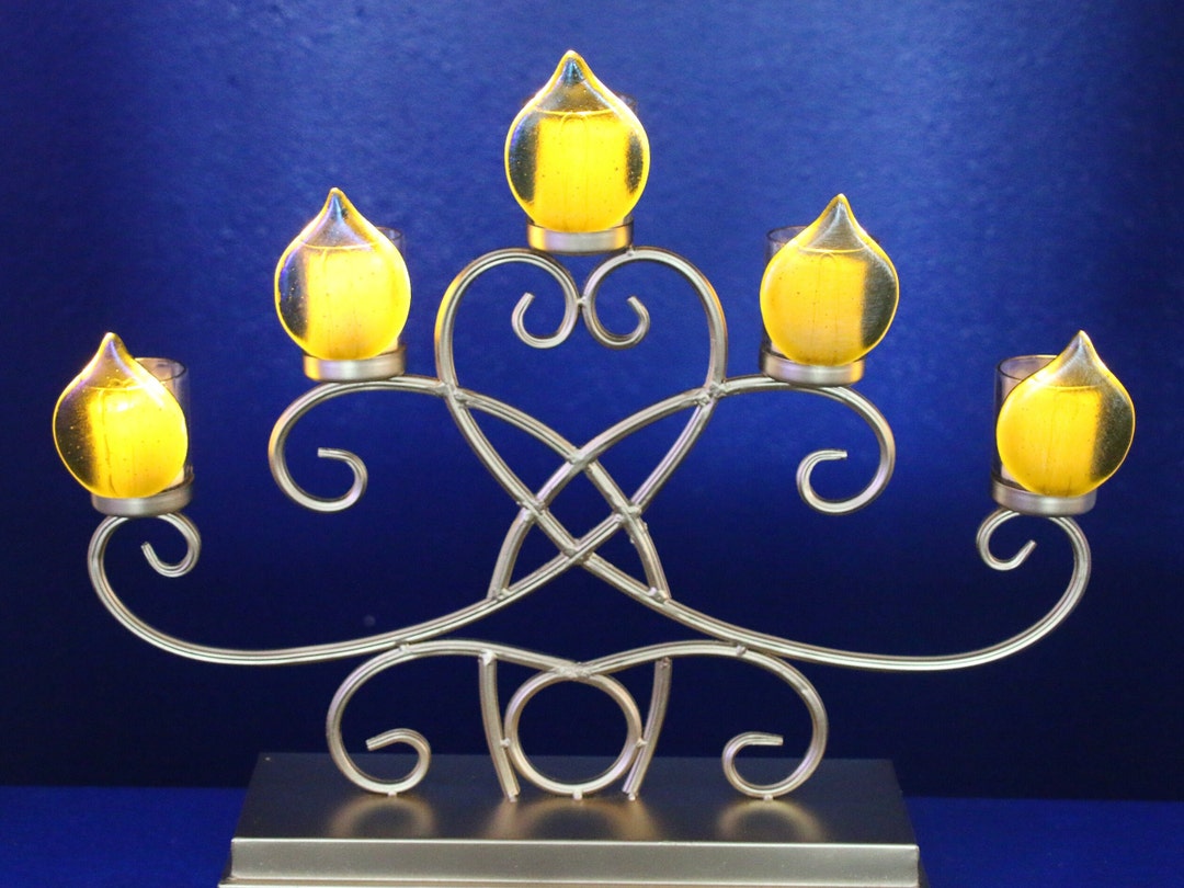 Candle Holders, Candelabra, Fused Glass Candle Holders, Metal Candle