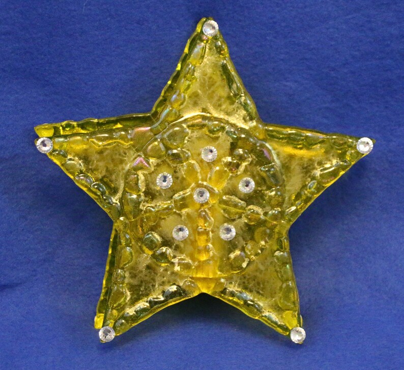 Glass Tree Topper Original One of A Kind Tree Topper Fused Etsy