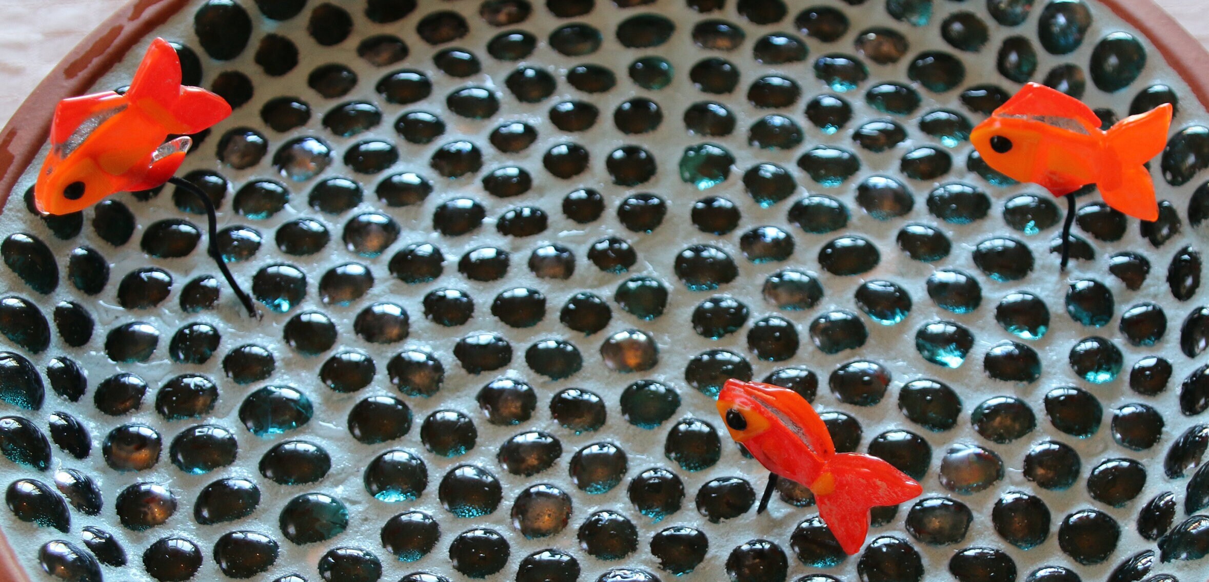 Fused Glass Bird Bath Curious Kitten Bird Bath Yard Art Etsy