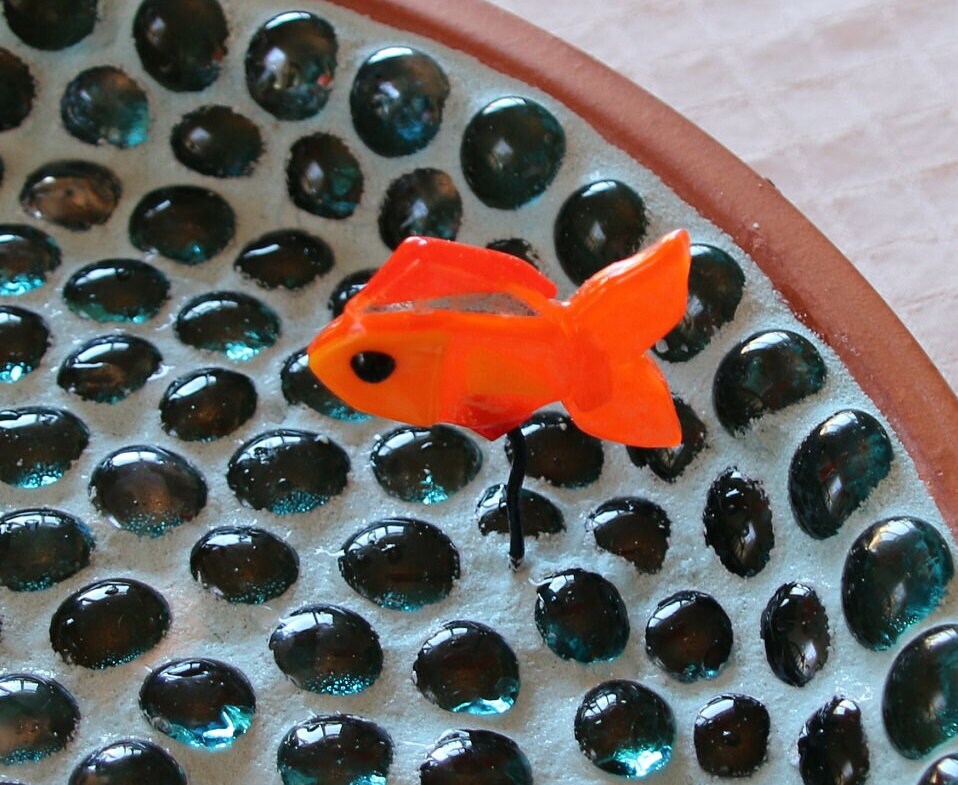 Fused Glass Bird Bath Curious Kitten Bird Bath Yard Art Etsy