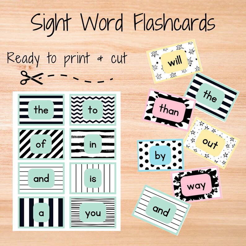 Kindergarten Sight Word Flashcards High Frequency Words Learning To