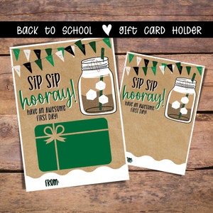 Sip Sip Hooray Back to School Gift Card Holder, Teacher Gift, Back to School, Meet the Teacher Gift, Teacher Gift Card Holder, Printable