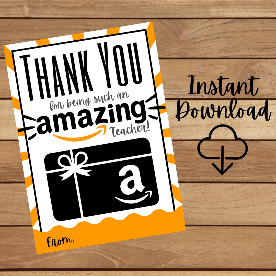 Teacher Gift Card Holder, Amazon Gift Card Holder, End of Year Teacher ...