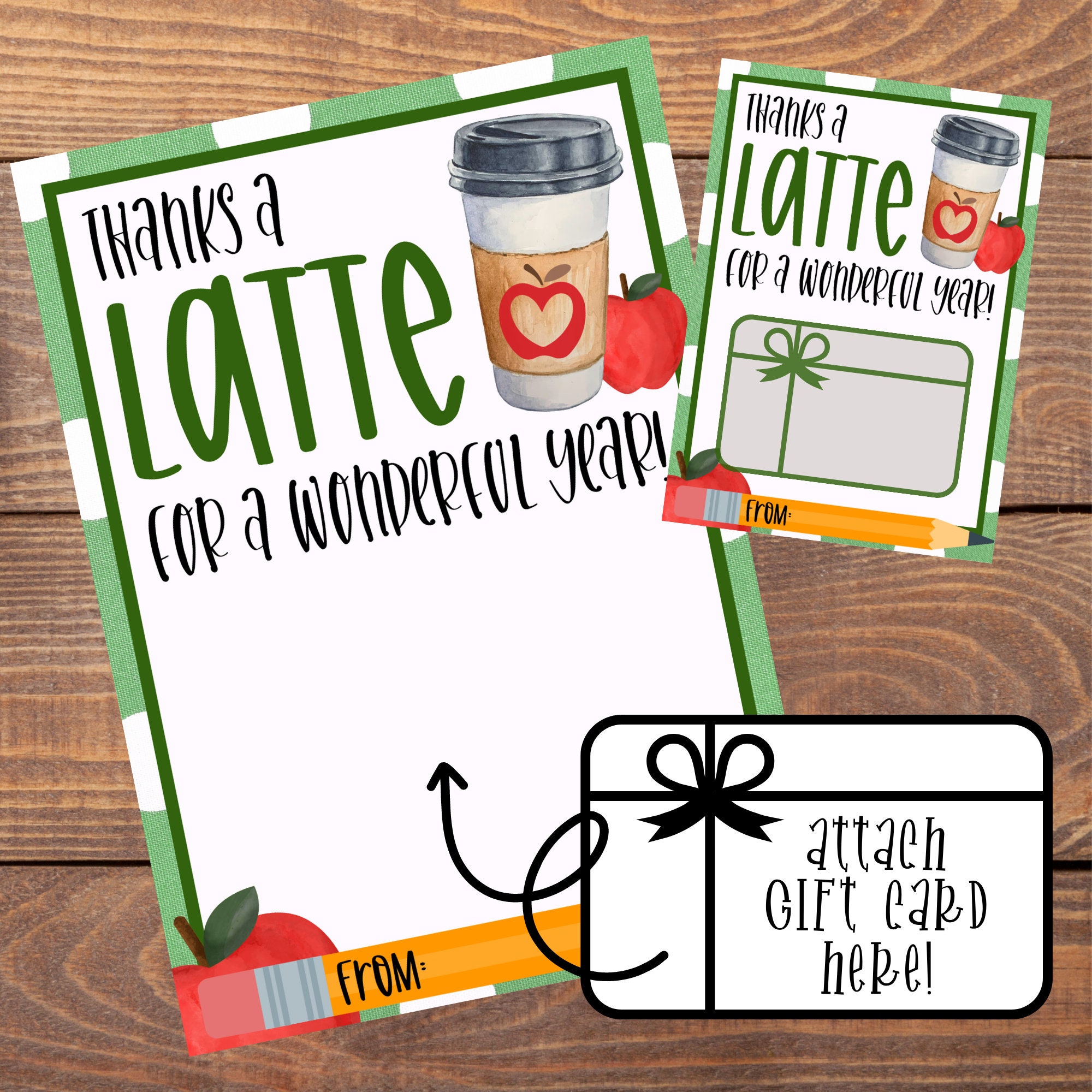 Thanks a Latte, Coffee Gift Card Holder, Starbucks, End of Year Teacher ...