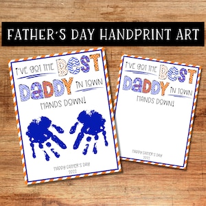 Arte stampata a mano per la festa del papà, Miglior papà senza dubbio, regalo per la festa del papà da bambini, festa del papà, arte stampata a mano per bambini, stampabile per la festa del papà,