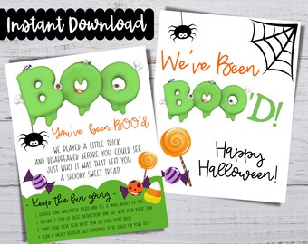 You've Been Boo'd Halloween Printable, Boo Basket Sign (PDF Files)