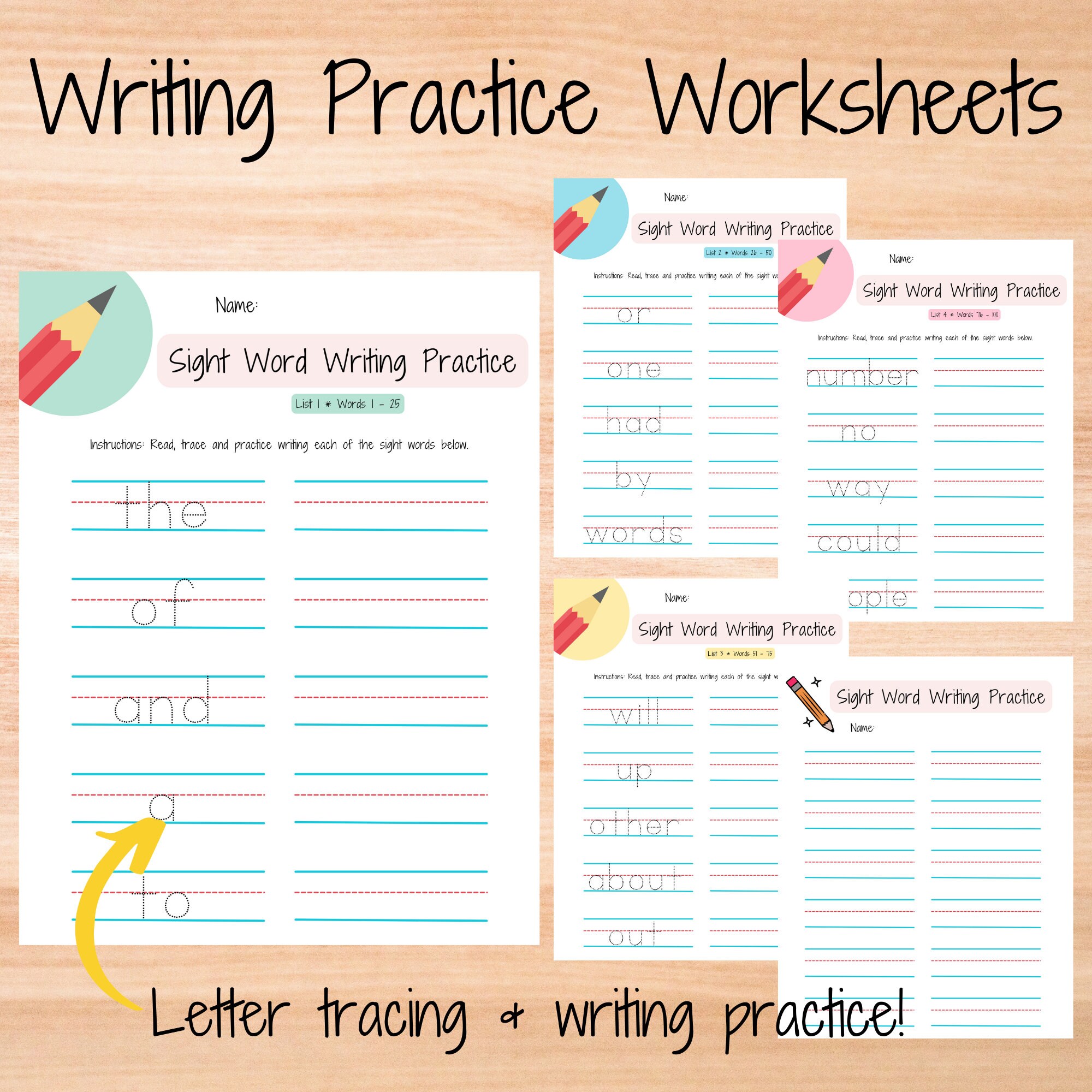 Kindergarten Sight Word Flashcards, High Frequency Words, Learning to ...