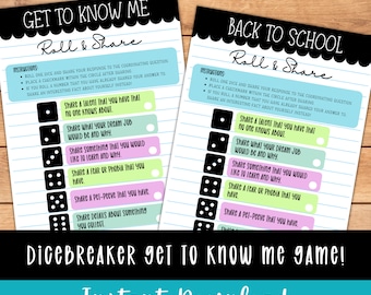 Back to School Icebreaker Game, Get to Know Me Activity (PDF Files)
