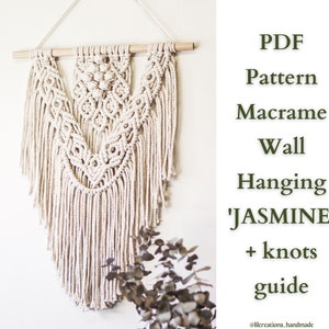 PDF Pattern Small Macrame Wall Hanging, Instant download and Printable, DIY Macrame Project, Beginner to Intermediate Tutorial, Gifts Idea