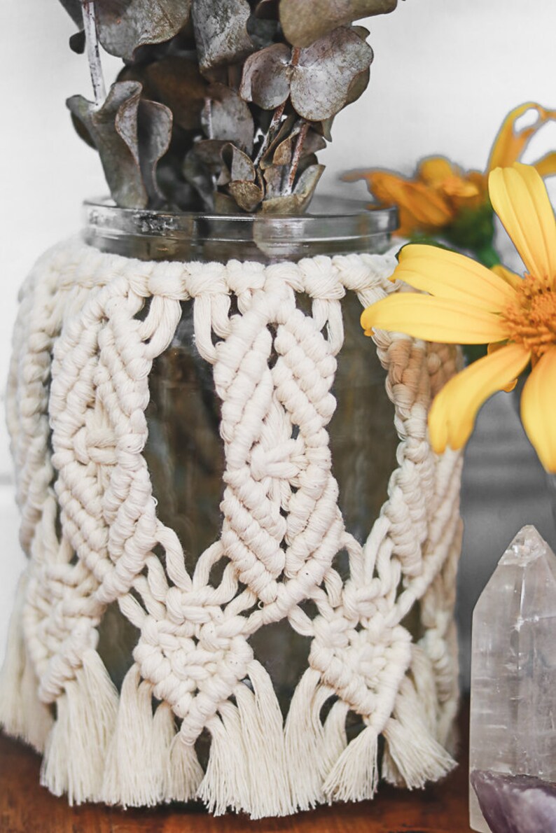 PDF Pattern Macrame Jar Cover Vase Decoration DIY Macrame Etsy