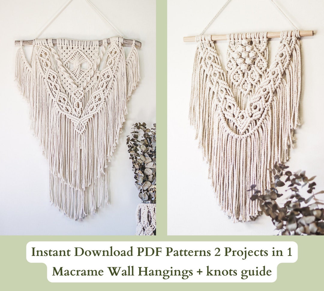 PDF Pattern 2 X Macrame Wall Hangings, Instant Download and Printable ...
