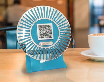 Business Promotion Stand with QR Code, Social Media QR Code Stand, Custom QR Table Menu Stand, Customizable Table Sign for Restaurants