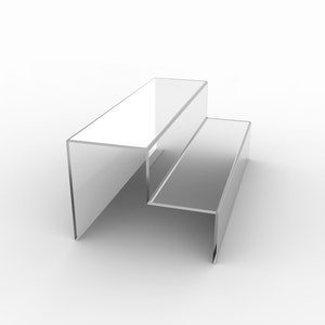 Detolf Display Clear Acrylic Stand 2 Steps Plexi Riser 13,78' / 35cm Lenght image 1