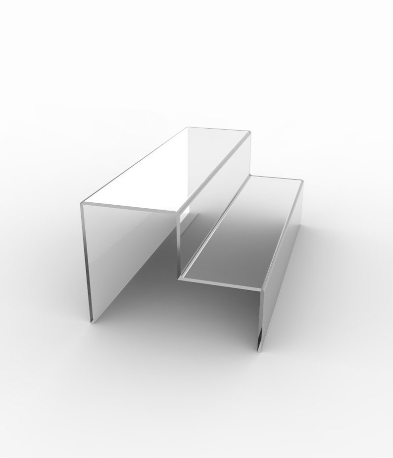 Detolf Display Clear Acrylic Stand 2 Steps Plexi Riser 13,78' / 35cm Lenght image 1